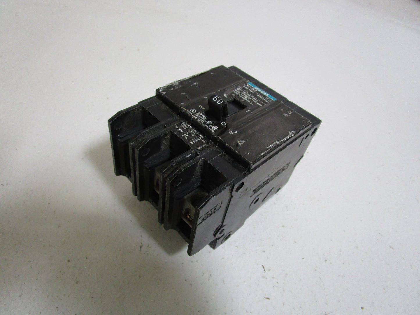 SIEMENS BQD350 50-Amp Three Pole 480Y/277V AC 14KAIC Bolt in Breaker, COLOR