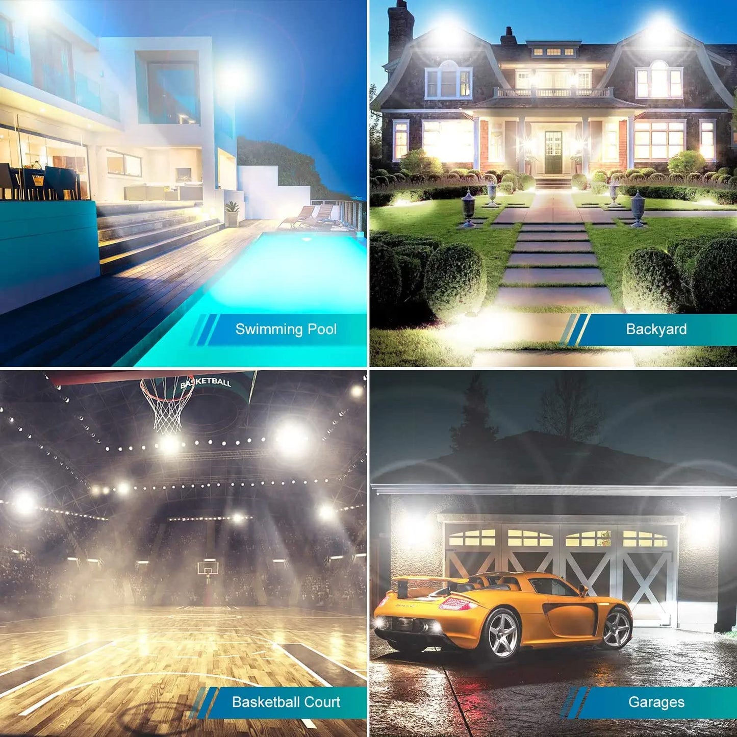 500W 2pack LED Flood Light Outdoor,(2750W Equivalent)Super Bright 58,500LM Daylight 5000K IP66 Waterproof Security LED Arena Lights,Commercial Lighting Floodlight for Backyard|Court|Stadium|Fields