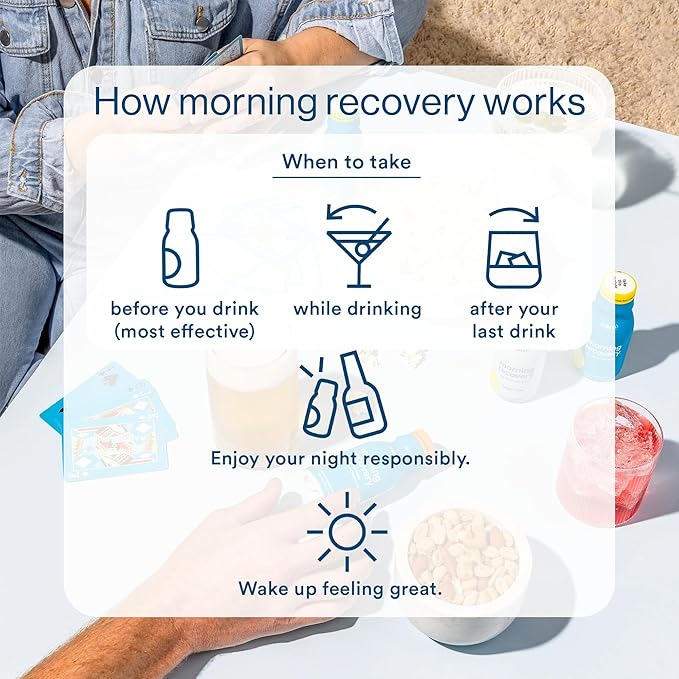 Morning Recovery, Electrolyte with Energy, Milk Thistle Drink Proprietary Formulation to Hydrate While Drinking, Highly Soluble Liquid DHM, Non GMO, Vegan, Gluten-Free, Berry, Pack of 6