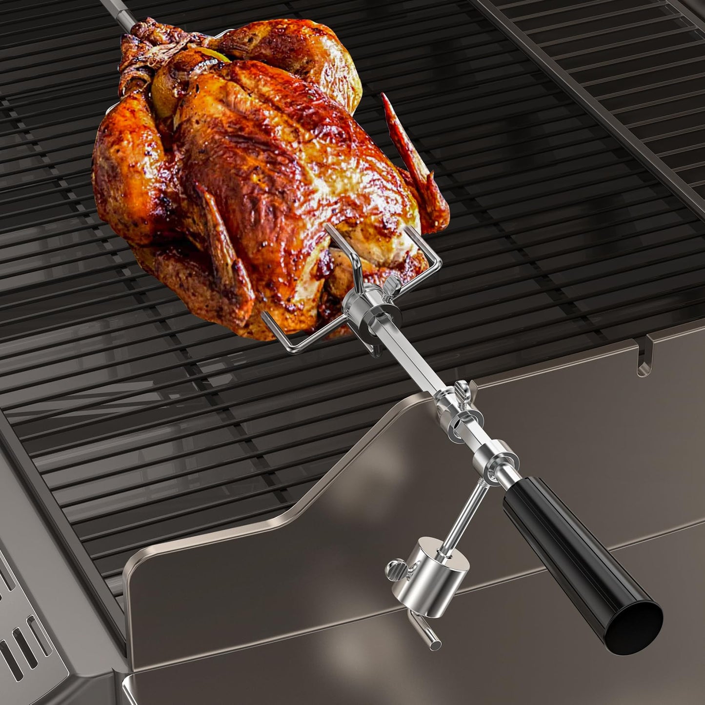 Onlyfire 6006 Grill Replacement Rotisserie Meat Forks(1-Pair) Kit with Spit Counter Balance and Bushing - Fits 1/2" Hexagon & 3/8" and 5/16" Square Spit Rods