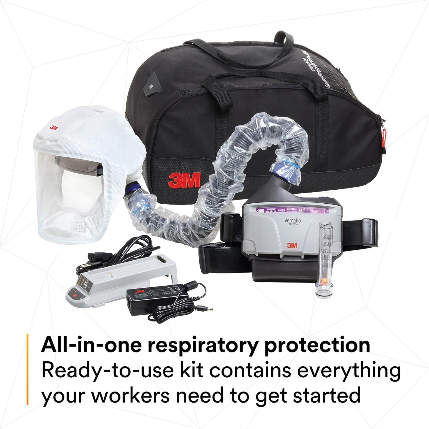 3M PAPR Respirator, Versaflo Powered Air Purifying Respirator Kit, TR-300N+ HKS, Healthcare, S/M Headcover, Lightweight, Low-Profile, Easy to Use, All-in-One Respiratory Protection for Particulates