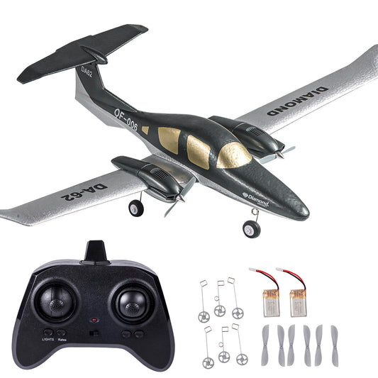 OTXKOO RC Plane Remote Control Airplane RTF 2 Chanel Radio Control Diamond Airpcraft for Beginners Wingspan 550mm (2 Batteries)
