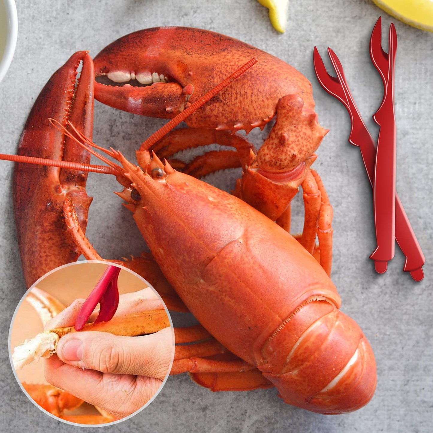 20Pcs Crab Legs Crackers - Crackers Picks Tools Set for Lobster, Crab, Crawfish, Prawns, Shrimp, Easy Opener Shellfish Picks Knife, Seafood Tools