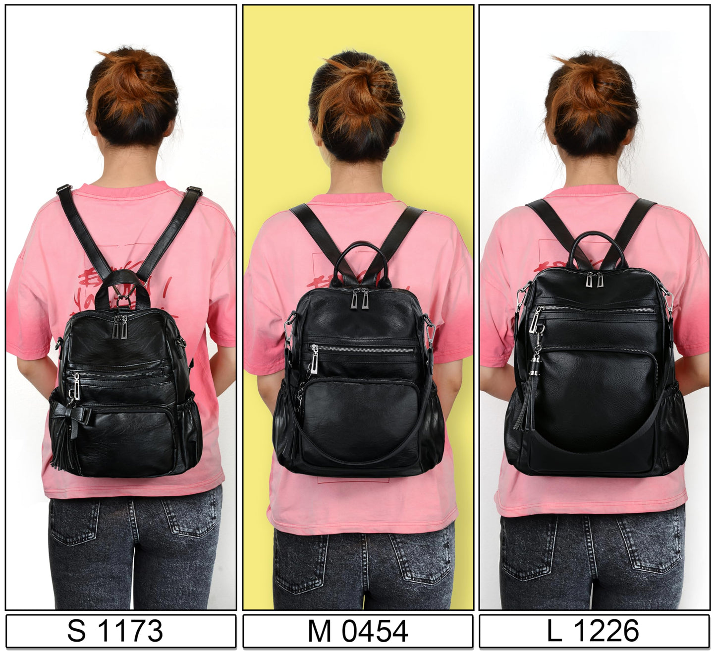 UTO Women Backpack Purse Leather Vegan Ladies Fashion Designer Rucksack Convertible Travel Shoulder Bag with Tassel Blue