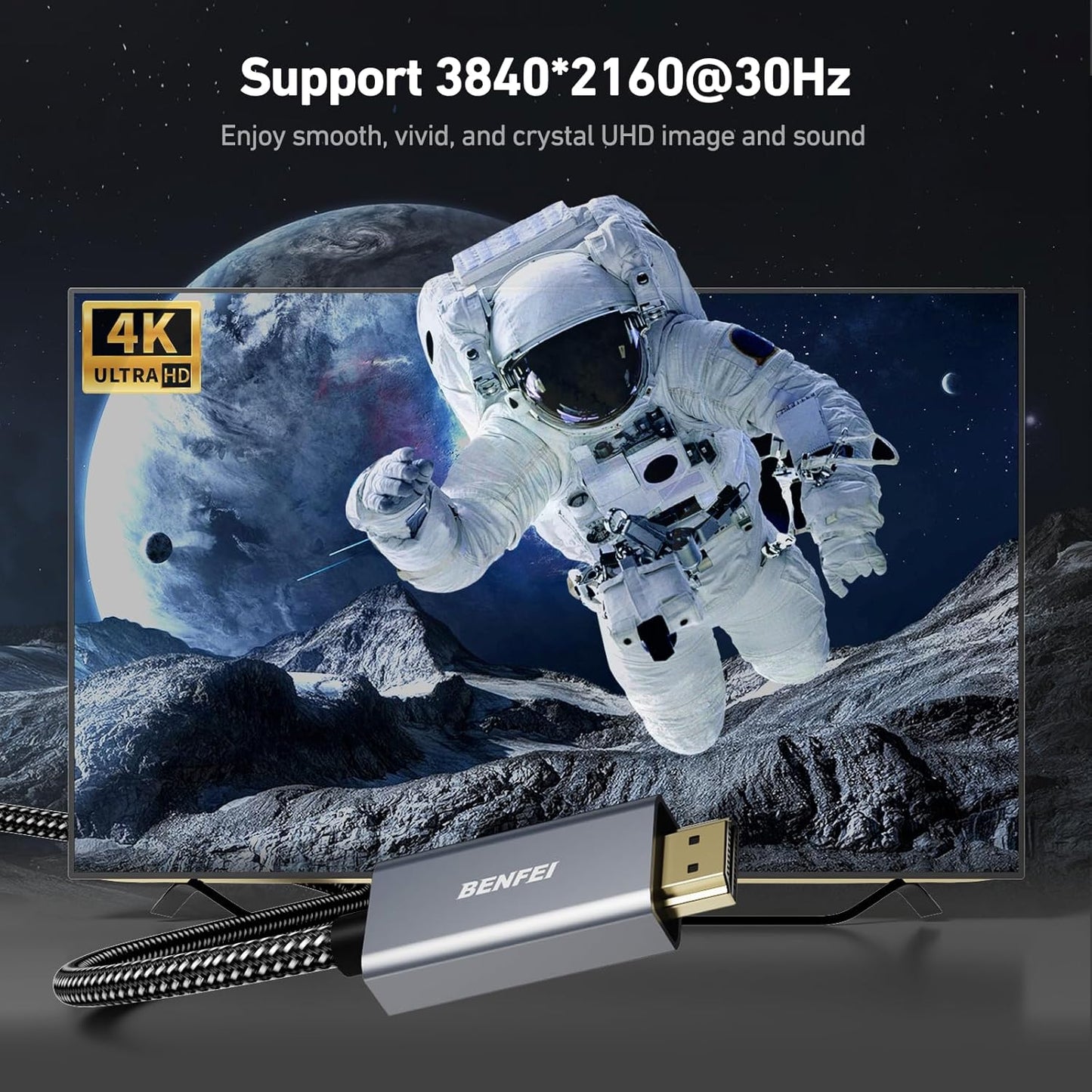 4K 10 1.2 1.4 BENFEI DisplayPort to HDMI Feet Cable[Aluminum Shell, Nylon Braided], Uni-Directional DP Computer to HDMI