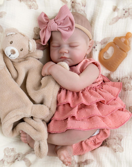 Aori Realistic Reborn Baby Dolls - 20" Lifelike Sleeping Newborn Girl with Magnetic Pacifier, Poseable Limbs, Hand-Painted Skin, Soft Body for Girls 3+