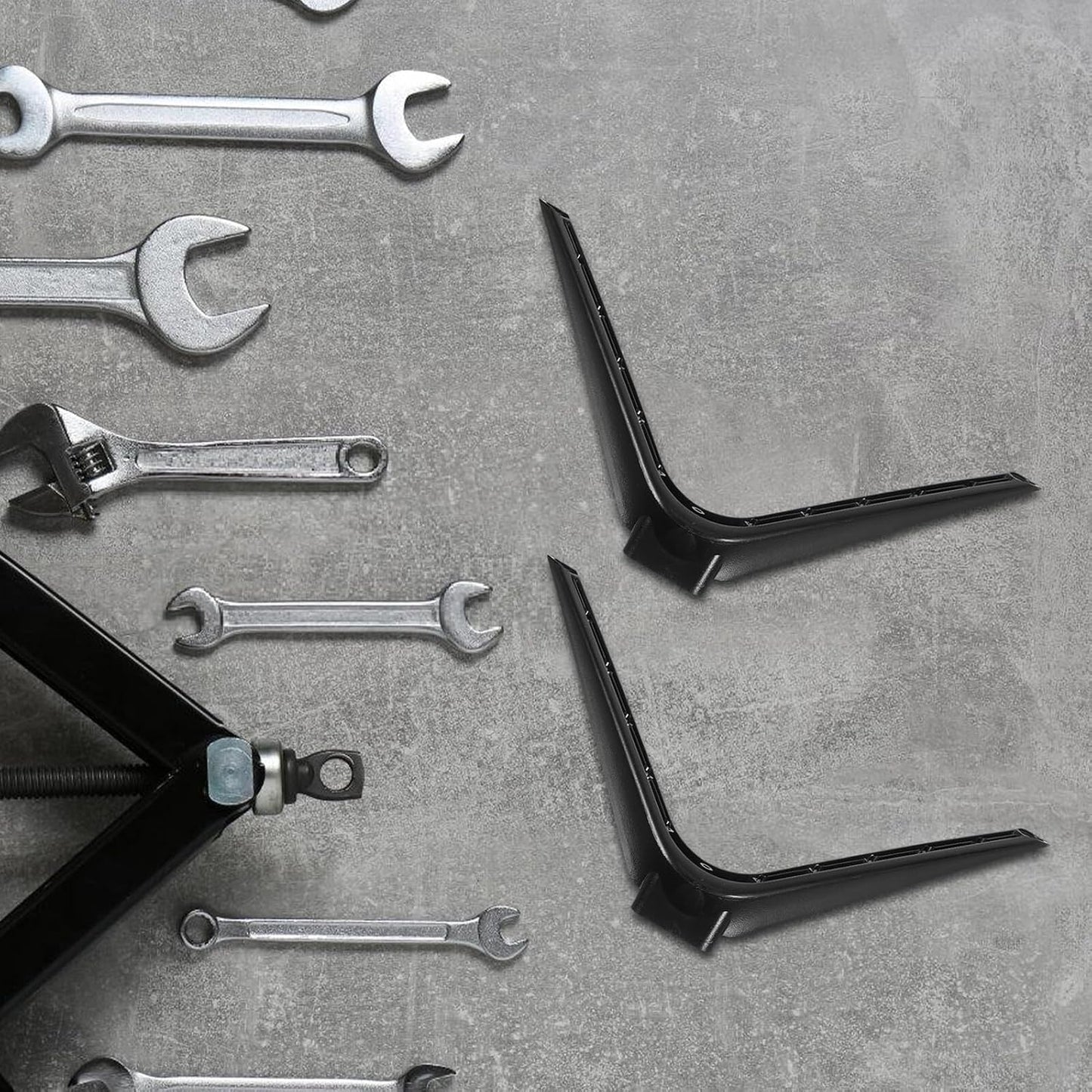 BESPORTBLE 15mm Tabletop Television Stand Bracket with No-Drill Design, Stable Plastic Dual-Hole Base Legs, Replacement