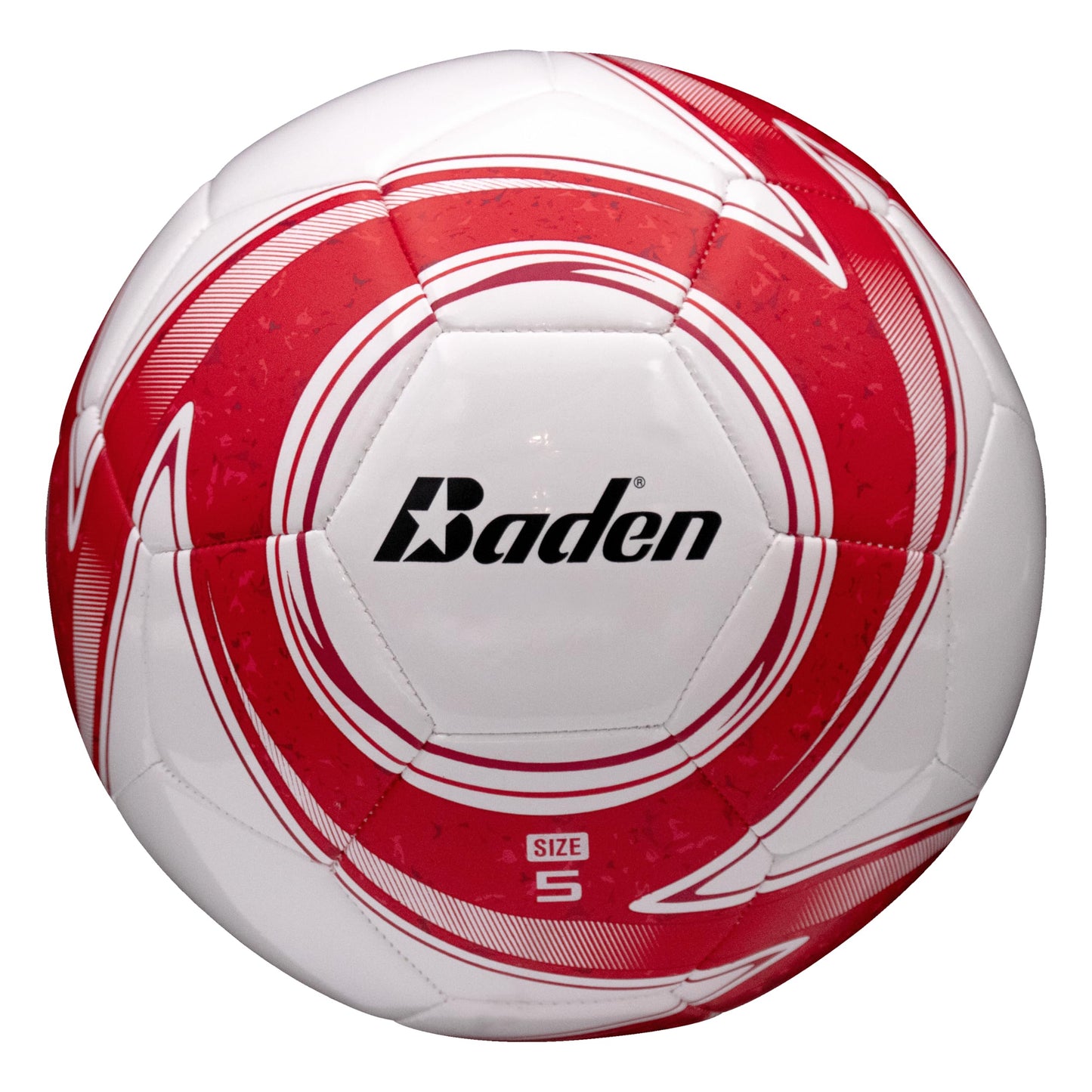 Baden Z-Series Soccer Ball – Size 3, 4, or 5 – Machine Stitched Durable Ball for Outdoor Play, Camps, Practice & Training – Cushioned Cover with Reinforced Bladder (Red, Size 3)