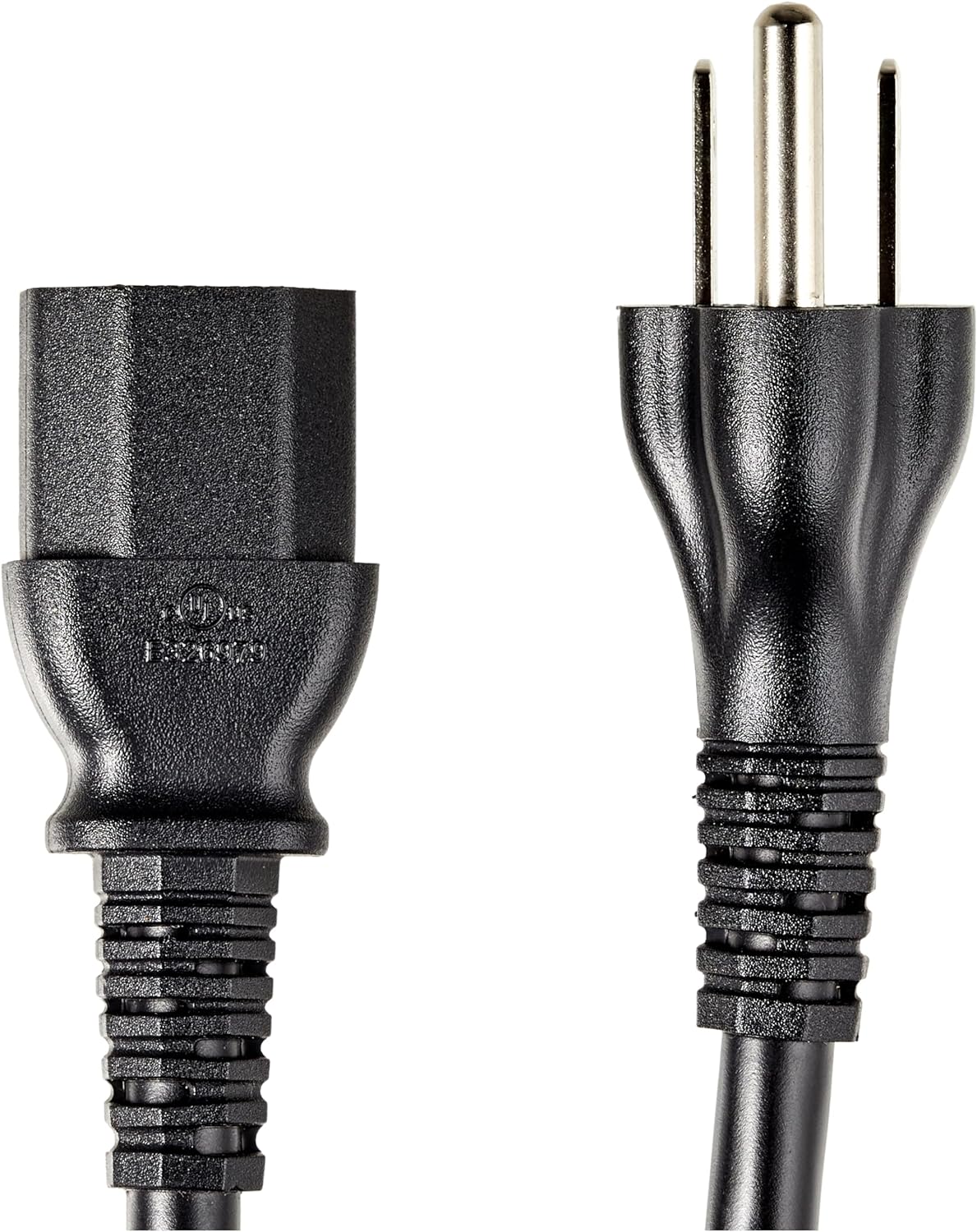 Amazon Basics 10 3 18 125 5-Pack PC Power Cord, feet, Compatible with Monitor, Computer, TV, Prong, AWG, Volts, Black