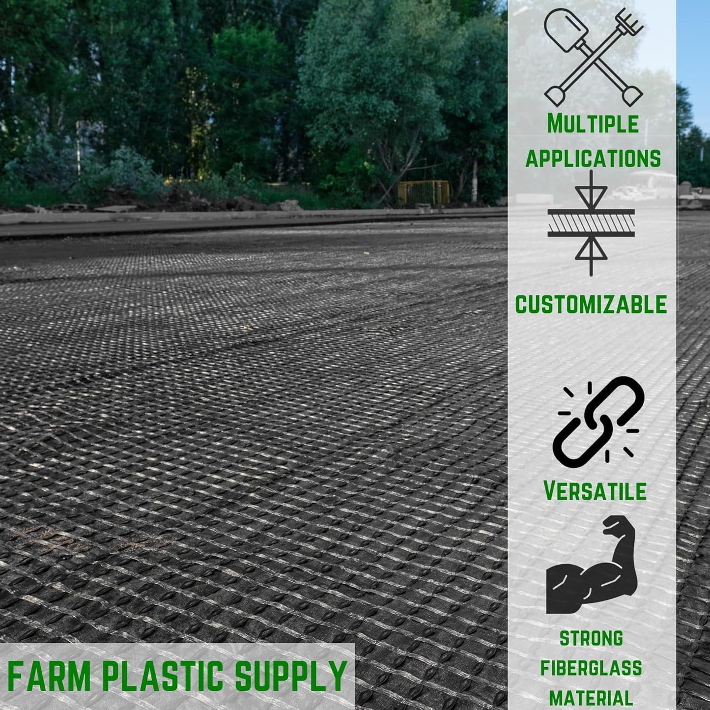 Farm Plastic Supply - Bi-Directional Geogrid for Retaining Wall 6.5ft x 288ft, Geogrid Used for Driveway, Retaining Wall, Geocell