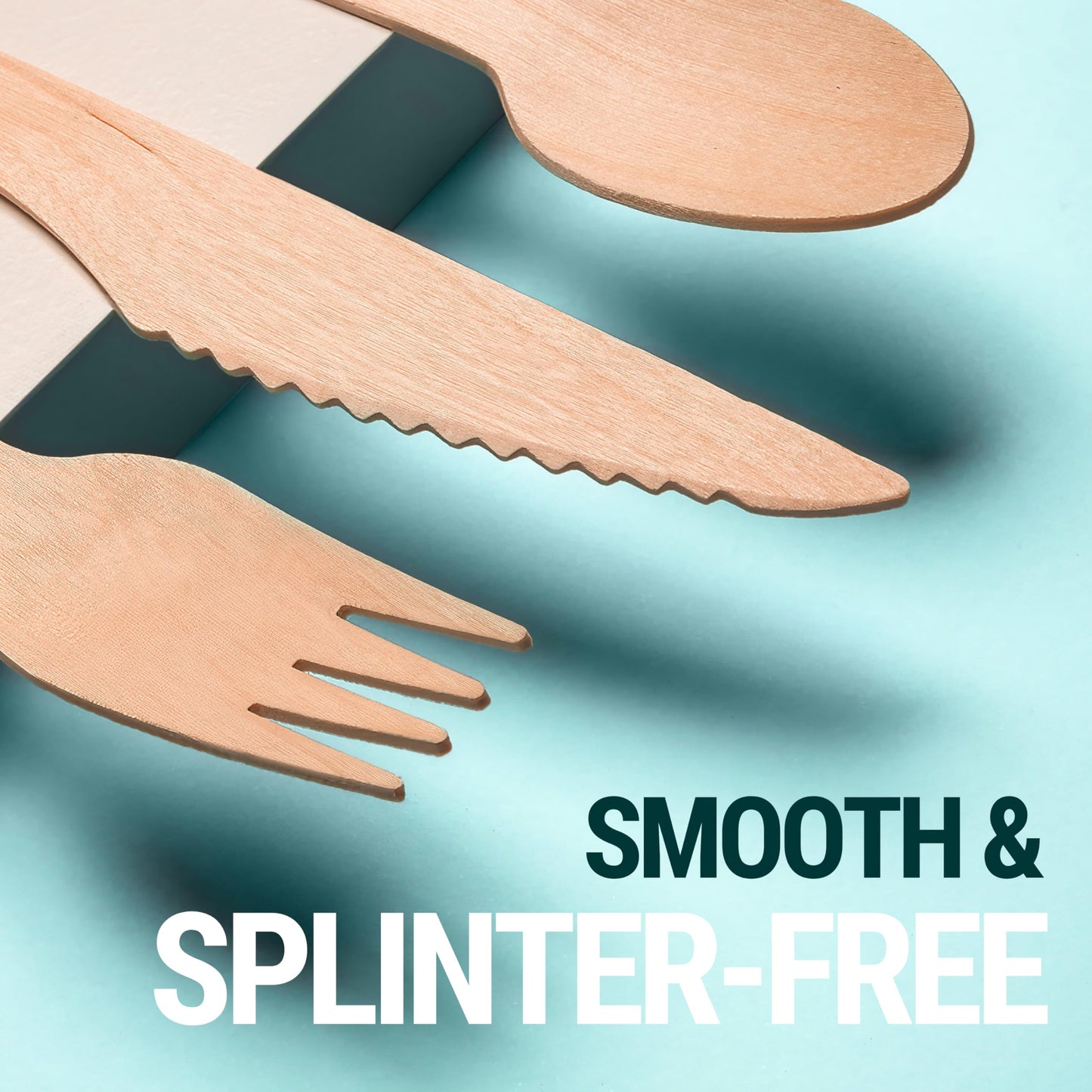 EarthClusive Disposable Wooden Spoons For Eating - 300pcs - Heavy Duty & Plastic Free - Our Guilt-Free FSC Certified Wood Protects Forests - A Great Alternative to Bamboo Spoons Disposable.