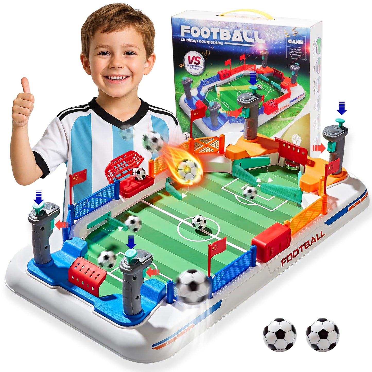 Mini Soccer Board Game for Kids: Foosball Table Toys for 3 4 5 6 7 8-12 Year Old Kids - Pinball Interactive Sports Game Age 3+ Indoor Home Party - Gift for Boys Girls Birthday Christmas Grandkids