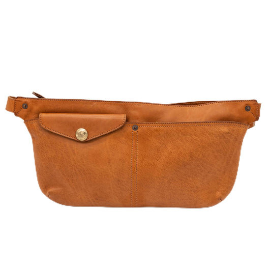 Leather Crossbody Handbag with Gold Accent Premium Leather Belt Bag - Stylish Hands-Free Fanny Pack for Everyday Adventures (Brown)