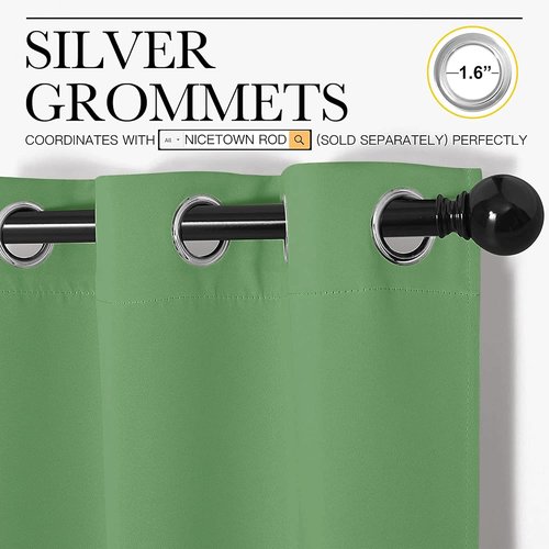 NICETOWN Blackout Curtains - Forest Green Thermal Insulated Drapes | 68" Length, 55" Wide, 2 Panels