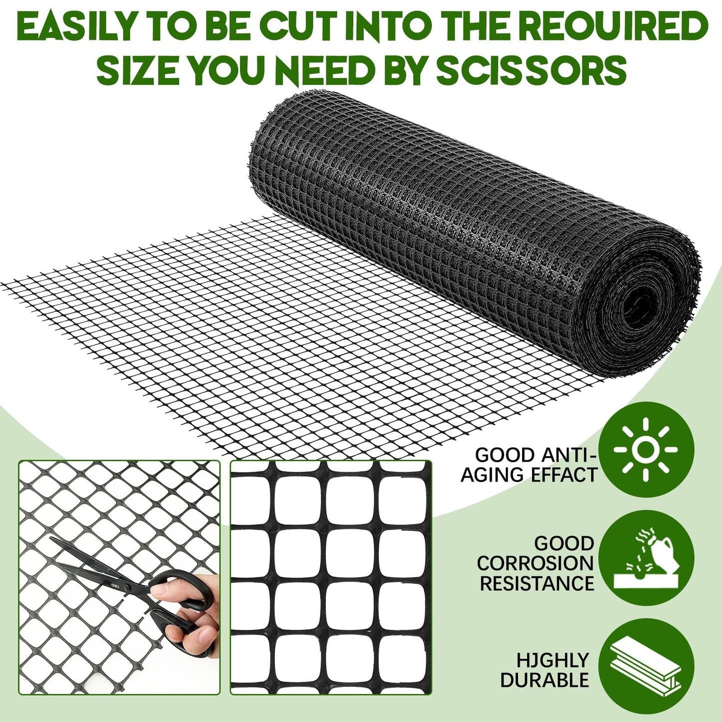 Wesnoy 3ft x 164ft Bi-Directional Universal Retaining Wall Geogrid Driveway Stabilization Grids Gravel Grid Walls Geocell Geogrid for Retaining Wall