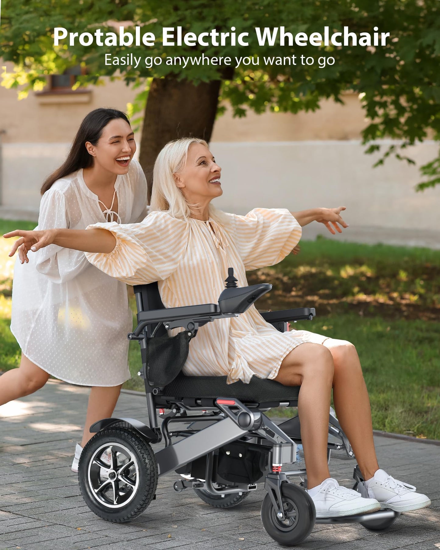 Goldseason 30 Miles Range Electric Wheelchairs for Adults - 500W Motor All Terrain Power Wheelchair with 13'' Large Tires, Support 400 lb Foldable Mobility Motorized Wheelchair for Seniors, Black