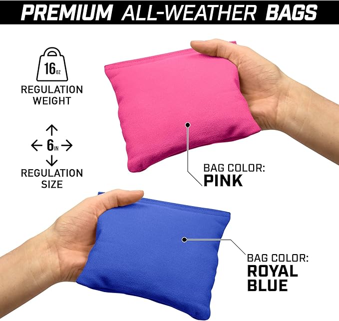 GoSports 4 ft x 2 ft Regulation Size Wooden Cornhole Boards Set - Includes Carrying Case - Full Regulation Size Bean Bag Toss Boards