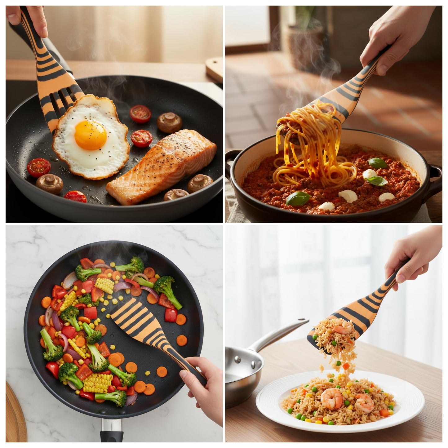 Cokka Praca Dishwasher Safe Spurtle Set | Wooden Spatula for Cooking | Sturdy Wooden Spoons for Cooking | 3-Piece Handcraft Wood Spatula for Nonstick Cookware | Heat Resistant | Kitchen Decor