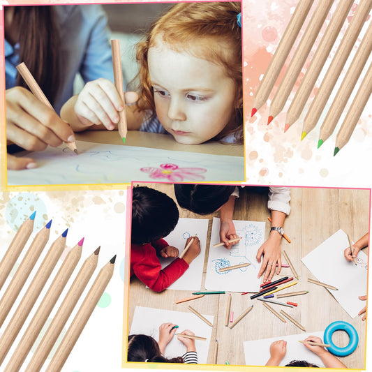 Sinload 100 Set Mini Colored Pencil Bulk for Kid 3.5in Colored Pencils for Coloring Drawing Bulk for Student Teacher 12 Color with Sharpener Eraser School Classroom Party Favors Gifts