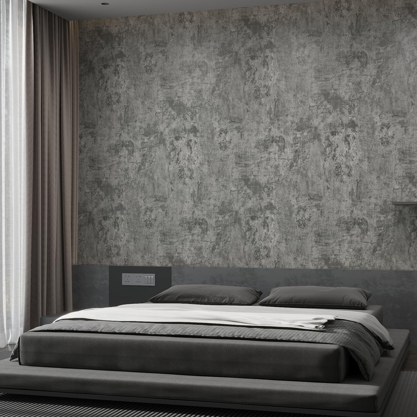 Magielif 30.3"x394" Grey Concrete Wallpaper Peel and Stick Matte Textured Gray Cement Contact Paper Removable Waterproof Vinyl Matte Industrial Style Wall Sticker for Kitchen Countertop Bathroom
