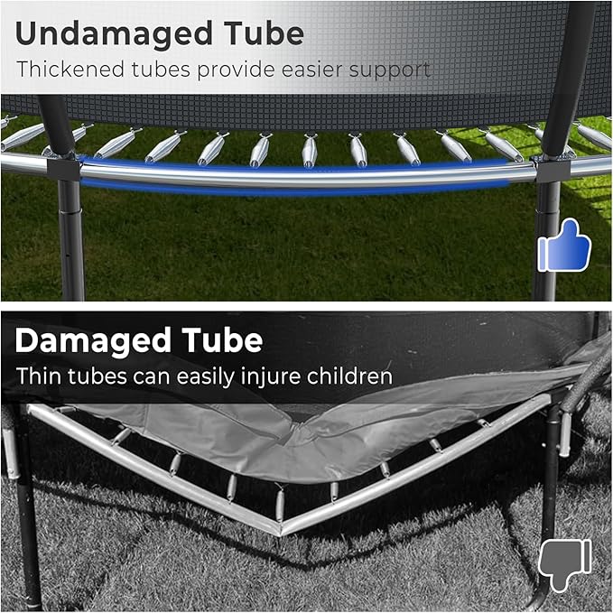 12 14 15 16FT Trampoline Outdoor with Basketball Hoop, Trampoline with Lights for Kids and Adults, Recreational Trampolin with Sprinkler, Stakes