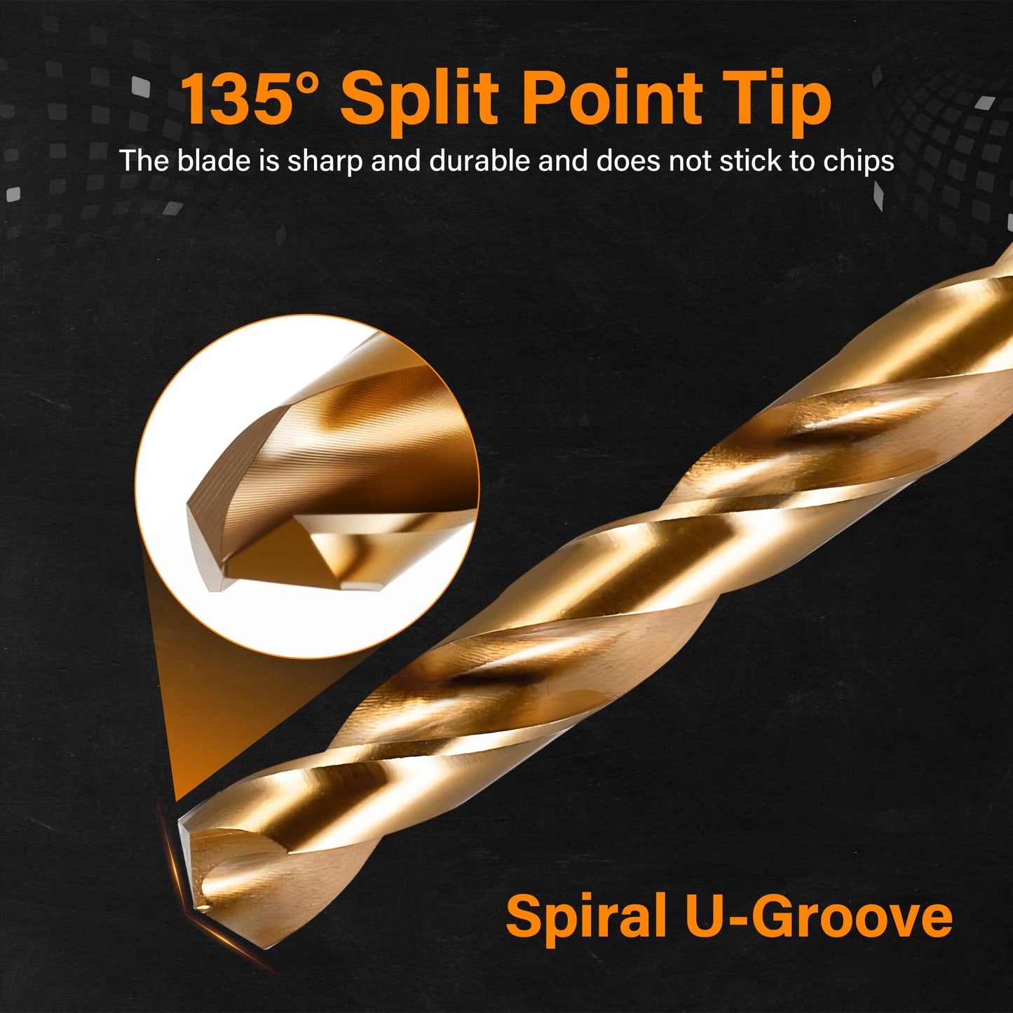 ZHUREKER 115pcs Cobalt Drill Bit Set, M35 High Speed Steel Twist Jobber Length Kit with Metal Index Storage Case, Drill Bits for Metal, Stainless Steel, Cast Iron, Plastic and Wood