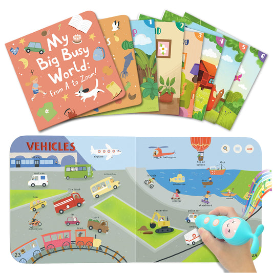 QuTZ Talking Pen Book Set, Learn to Read Sound Books, Learning Toys with 8 Tap to Read Books, 600+ Words & Fun Facts, 6 Phonics Story Books, 700+ Games, Educational Toy for Kids 3+ (Paperback Version)