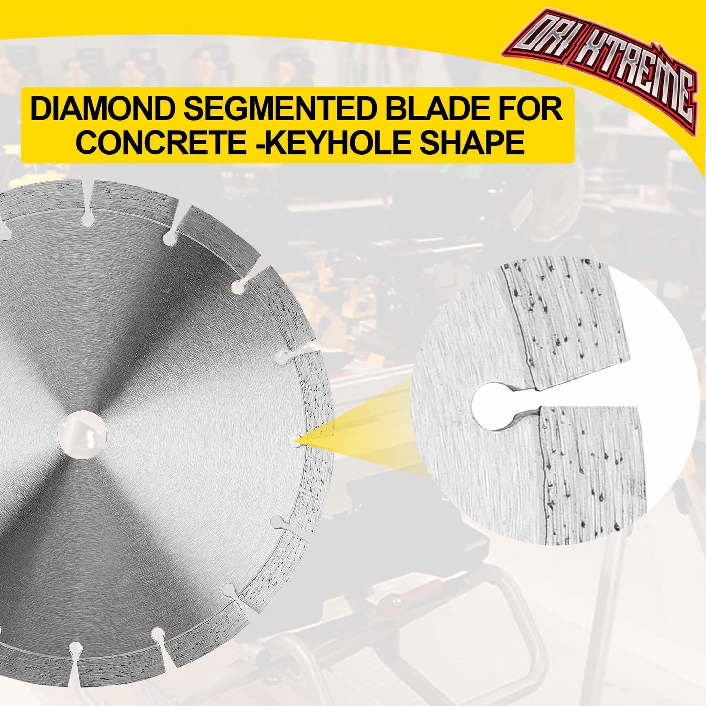 ORIXTREME 18 Inch Diamond Concrete Saw Blade, Segmented General Purpose Blade Dry/Wet Cutting Concrete, Reinforced Concrete, Masonry, Brick, Block,1" Arbor