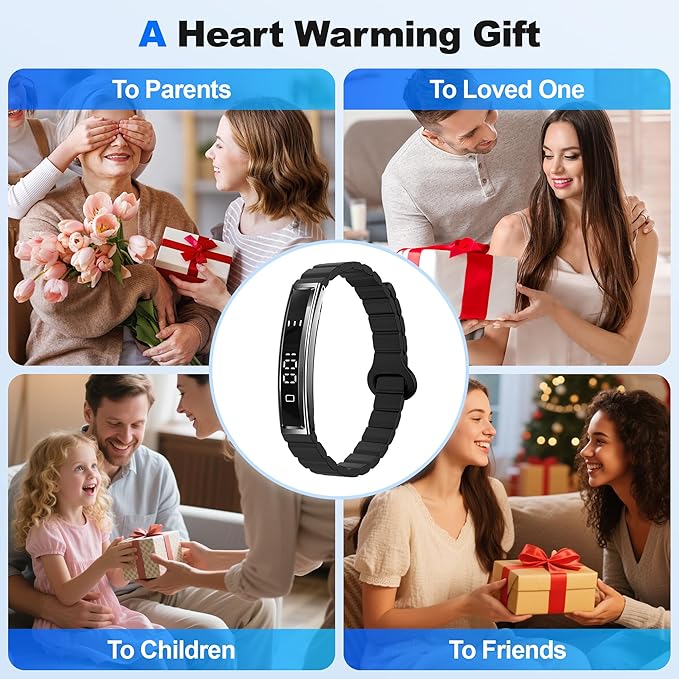 Sleep & Fitness Tracker with 2 Bands, Lightweight Smart Bracelet Wristband for Women Men, 24/7 Heart Rate, Blood Oxygen & Stress Monitor, Waterproof Health Trackers, No Subscription Fee（Black）