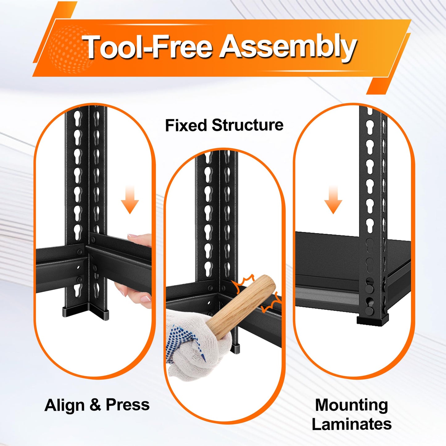 Huhaneon Utility Storage Garage Shelving - 48'' Wide 2,000 Lbs Heavy Duty 4 Tier Metal Shelves Adjustable - Freestanding Rack Units for Basement Kitchen Pantry - Black 48" W x 16" D x 72" H