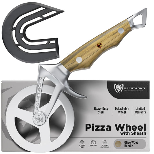 Dalstrong Orbit Razor Pizza Wheel Cutter — Olive Wood Handle — HC Stainless Steel, Heavy-Duty Tri-Spoke Wheel — For Pizza Night, Flatbreads & Pastry — Unique Kitchen Gift, Customer Support