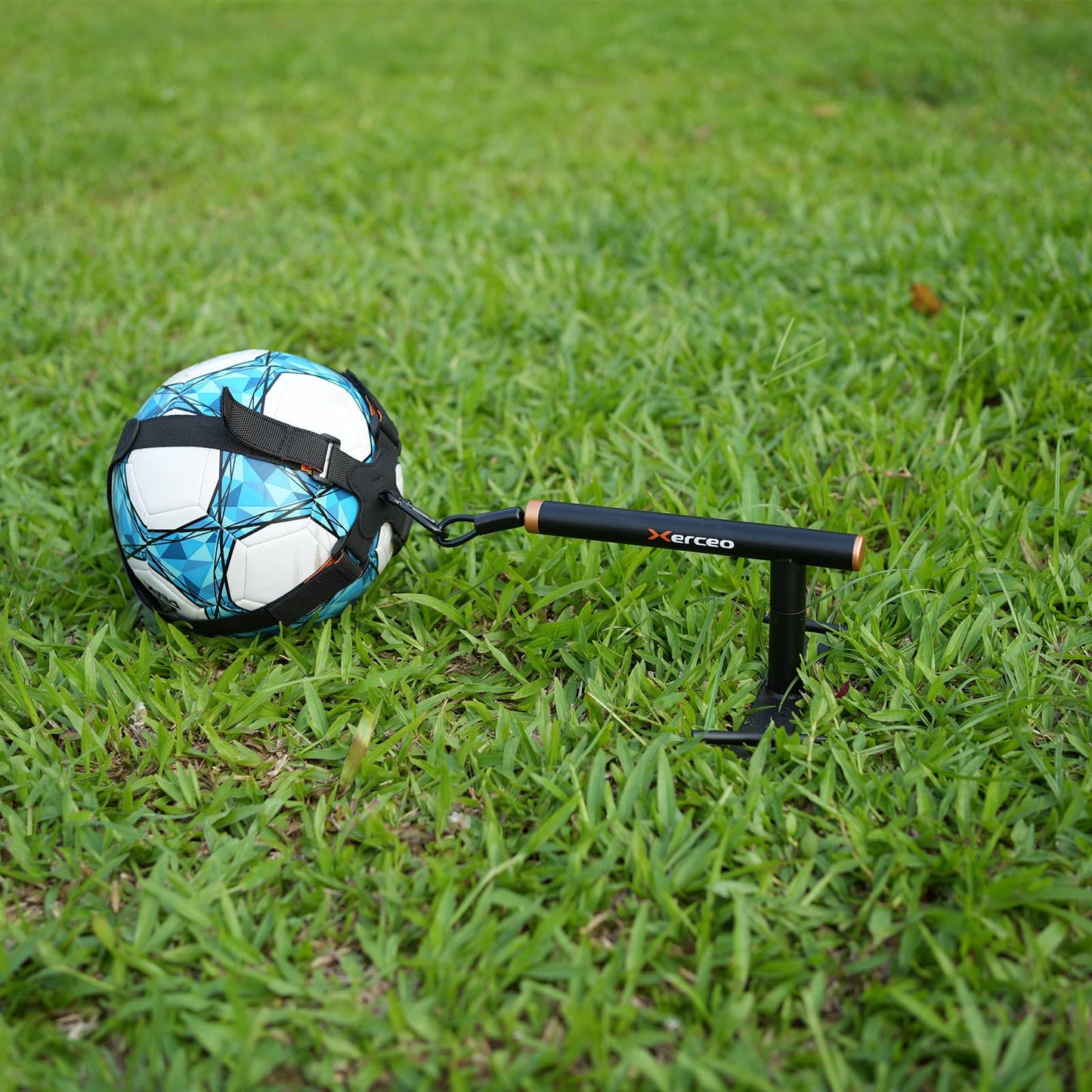 Xerceo 3 in 1 Soccer Training Aid, Inground Soccer Kick Touch Trainer, Hands Free Soccer Kick Trainer and Handle Soccer Kick Trainer for Kids(Fits Ball Size 4 and 5)