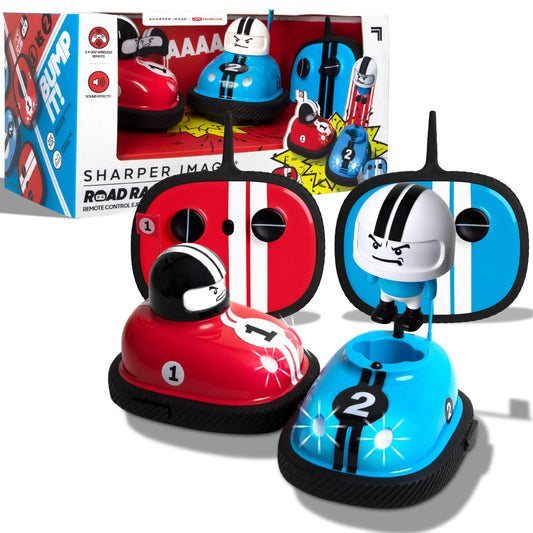 Sharper Image Road Rage Remote Control Cars, Mini RC Speed Ejector Bumper Cars, 2 Player Head to Head Battle Game with Ejecting Drivers, Sounds & Lights, Fun Indoor Kids Toys for Ages 6 and Up
