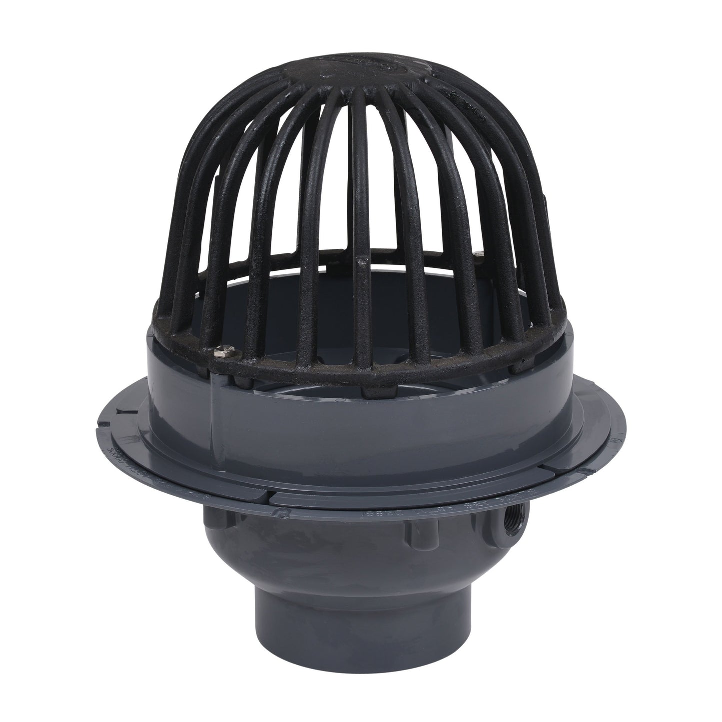 Oatey 78044 PVC Roof Drain with Cast Iron Dome and Dam Collar, 4-Inch