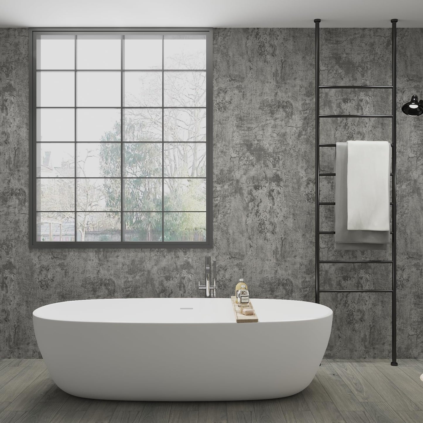 Magielif 30.3"x394" Grey Concrete Wallpaper Peel and Stick Matte Textured Gray Cement Contact Paper Removable Waterproof Vinyl Matte Industrial Style Wall Sticker for Kitchen Countertop Bathroom