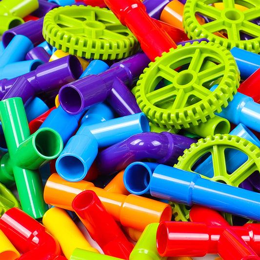 250PCS Pipe Tube Learning Toy for Toddlers, Educational STEM Bins for Classroom Preschool Building Toys, Montessori Interactive Autistic Sensory Toy, Xmas Birthday Gifts for All Ages Kids