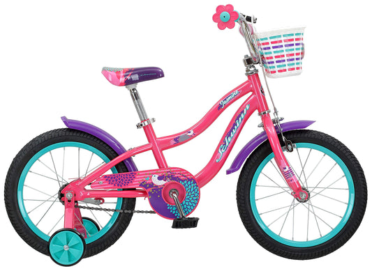Schwinn Jasmine Kids Bike with Training Wheels, 16-Inch Wheels, Front Basket, Coaster and Hand Brakes, Pink