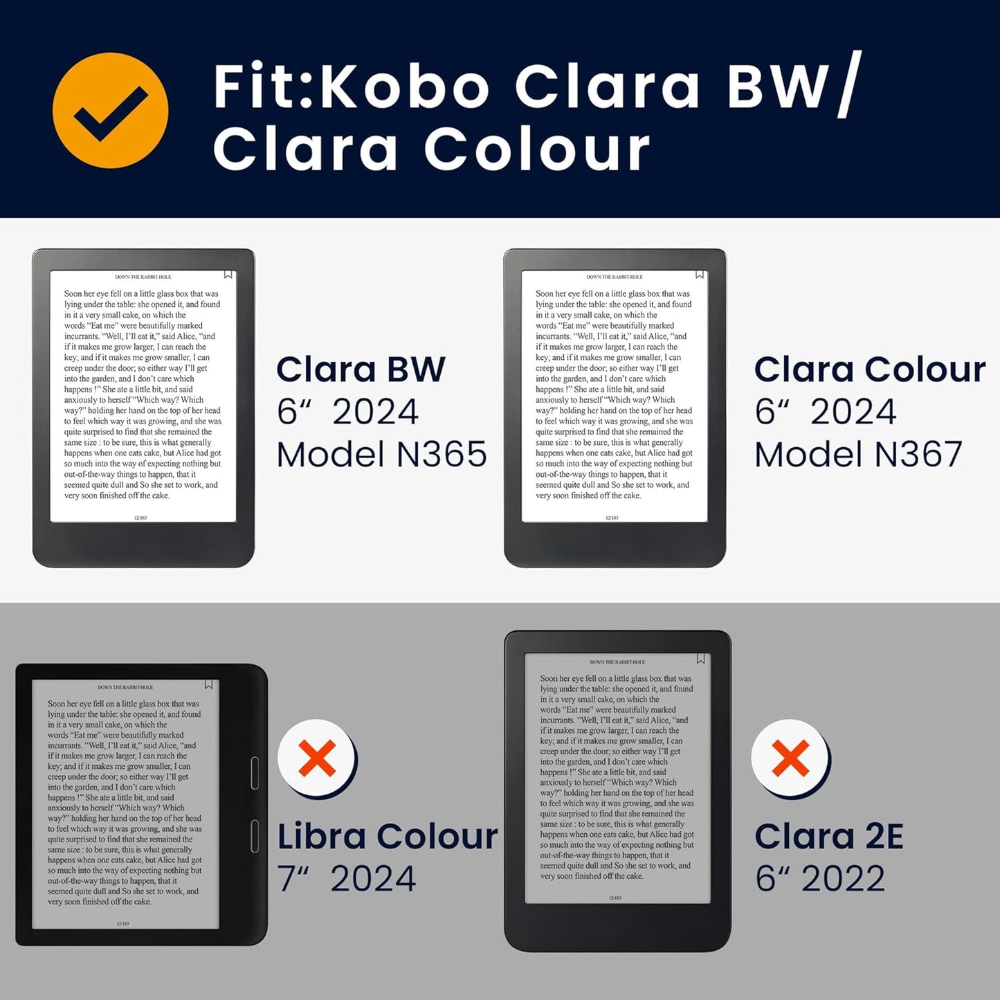 kwmobile Case Compatible with Kobo Clara BW/Colour Case - eReader Cover - Butterfly Tendril Dark Blue