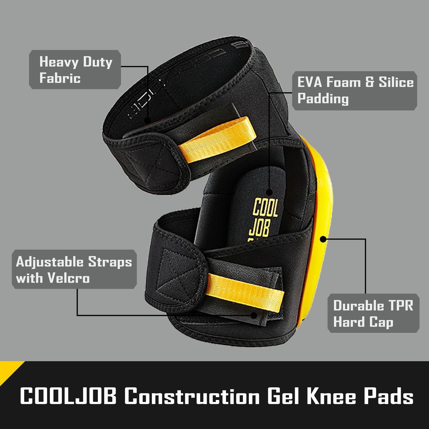 COOLJOB 36 Pairs Dotted Nitrile Rubber Coated Gloves Touchscreen Xlarge & 1 Pair Gel Construction Knee Pads