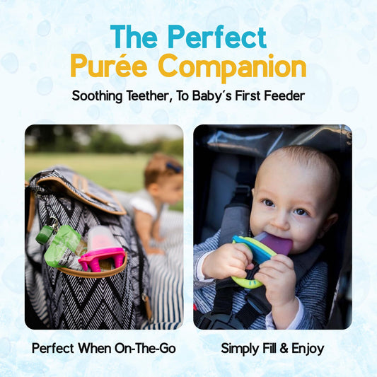 Teetherpop Fillable Freezable Teethers for Babies - Breastmilk Teether with Spill-Proof Sippy Slits – Teething Popsicle for Baby, Liquids & Purées, Cooling Teething Relief Feeder Pacifier - Pink Set