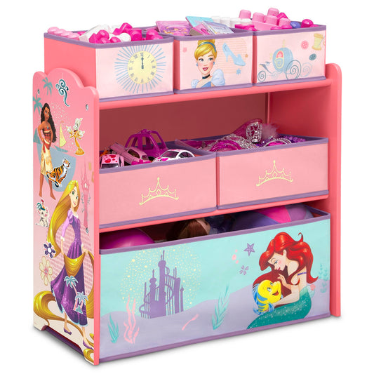 Delta Children Design & Store 6 Bin Toy Storage Organizer, Disney Princess