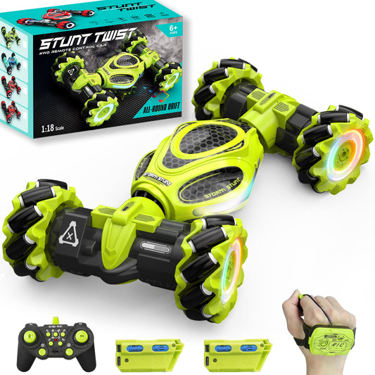XUERENTECH RC Cars, Gesture Sensing Stunt Car Toys for Boys Girls 6-12 Year Old, 2.4Ghz 4WD Hand Remote Control Toy 360° Rotate Transform Off-Road Drift with Lights Music, Birthday Xmas Gifts for Kids