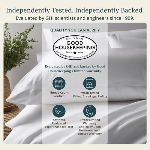 California Design Den King Size Pillowcase Set - 400 Thread Count, 100% Cotton Sateen, Soft & Breathable | Striped Bright White