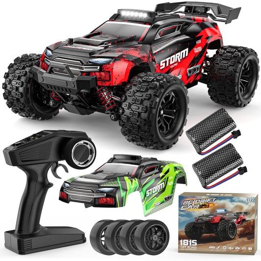 Lvcdzr 1:18 RC Cars, 2.4GHz 4WD High Speed 40 KM/H Remote Control car with Drift Wheel, All Terrain Off Road Monster Truck RC Drift Car with Gyro for Adults Boys 8-12