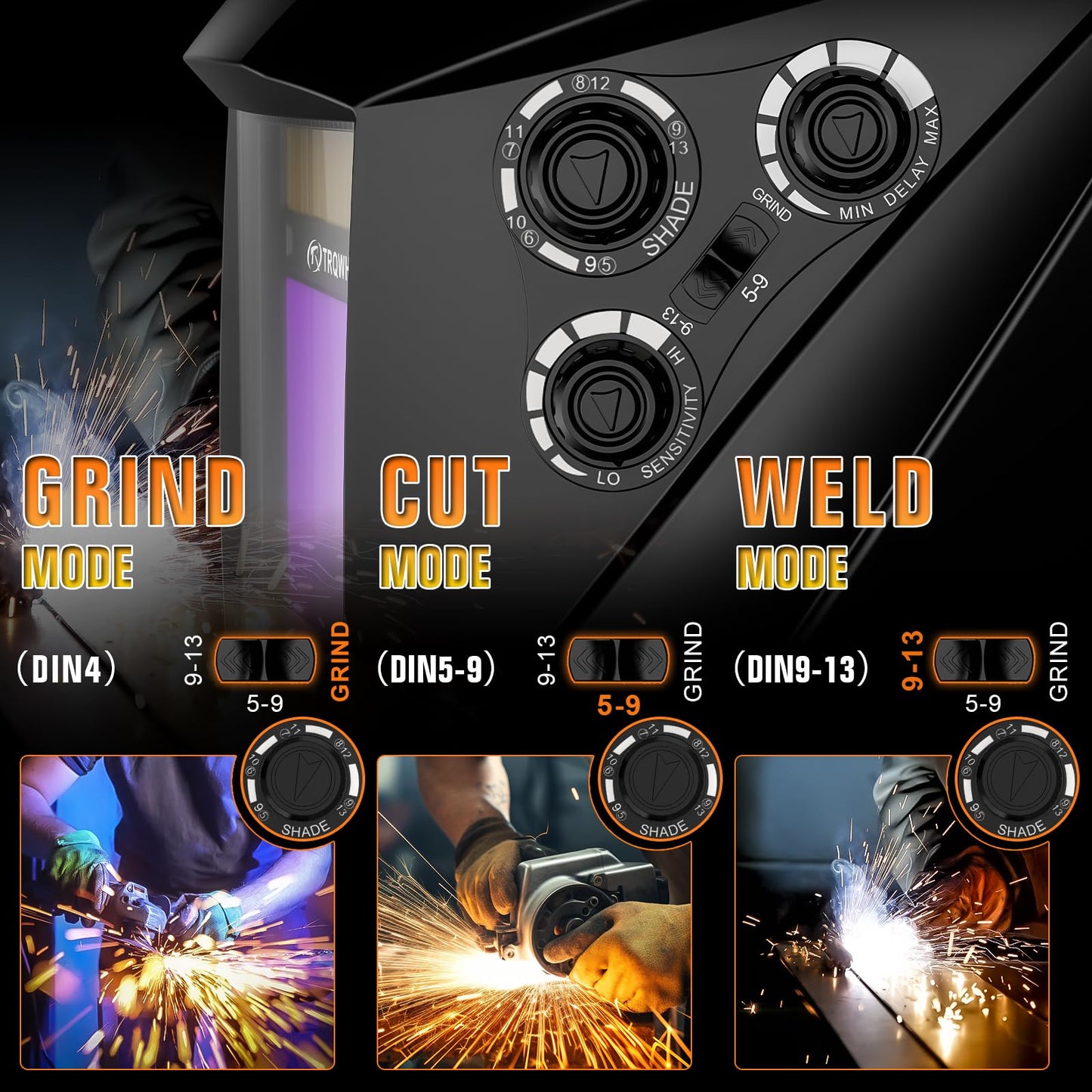 TRQWH Portable Welder Machine 110V ARC Handheld Welder & Auto Darkening Welding Helmet