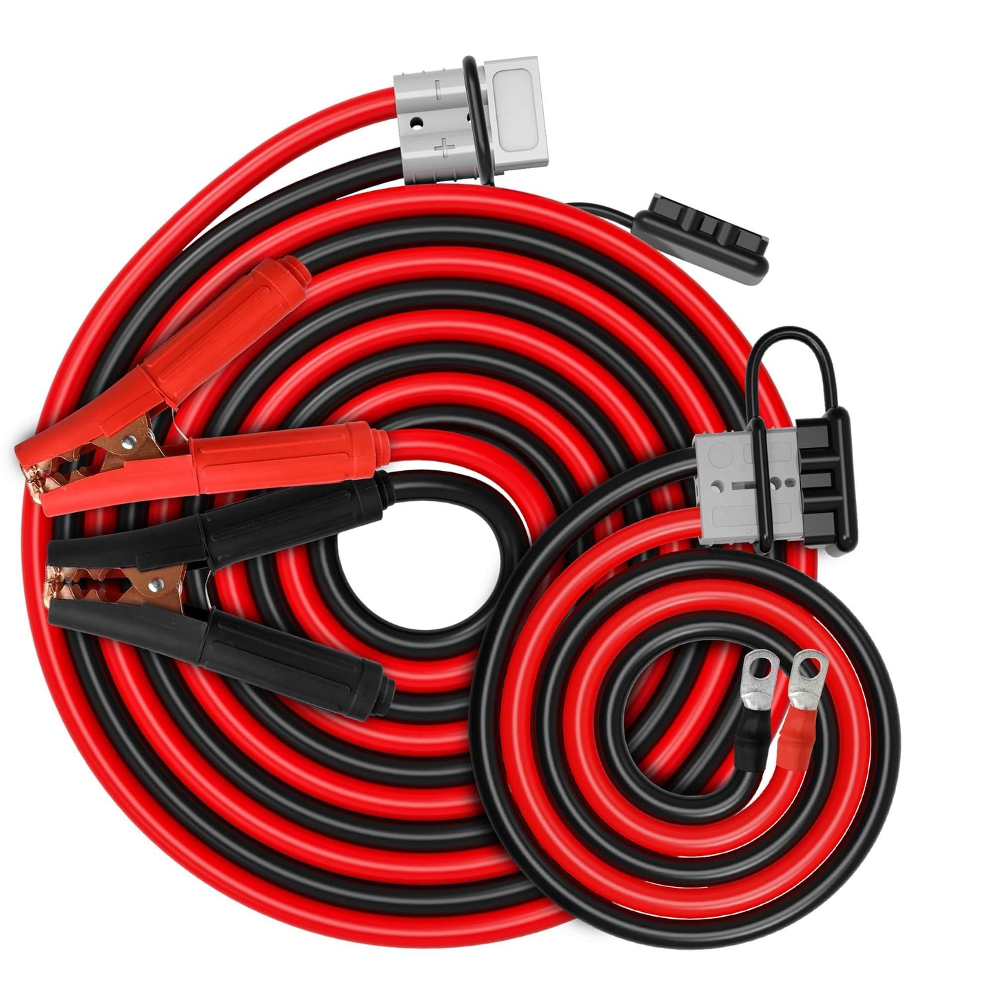 X-BULL 1 Gauge 30FT Heavy Duty Jumper Cables with Quick-Connect Plug – 1000A Booster Cables for Cars, Trucks & SUVs for 12V & 24V Cars Jumper Cables Kit with Carry Bag