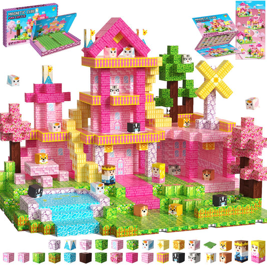 powerful xishan 150 PCS Magnetic Blocks, Magnetic Building Blocks Cubes, Princess Magnet Toys for Kids Ages 3+, Magnet Blocks with 4 Bottom Plate for Girls, STEM Toys & Ideal Christmas Birthday Gift