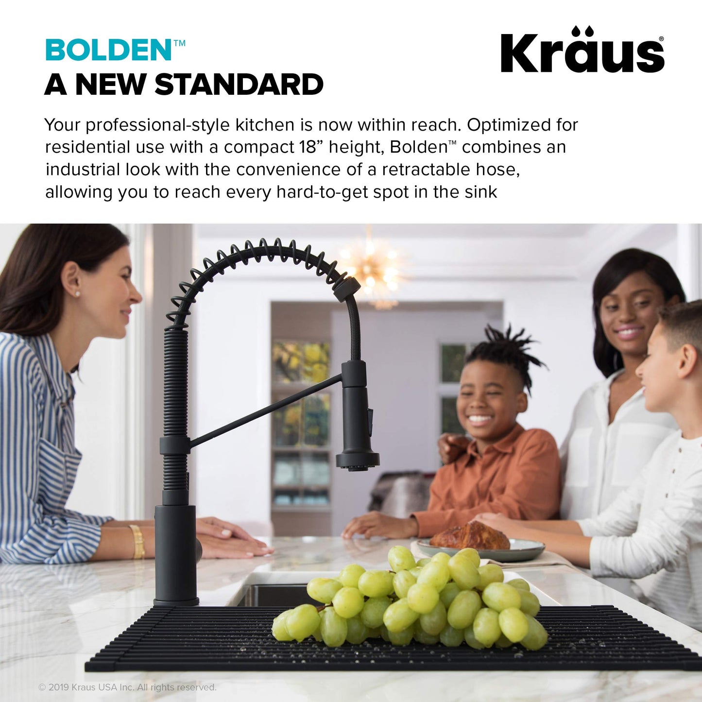 KRAUS Bolden Commercial Style 2-Function Single Handle Pull Down Kitchen Faucet in Spot-Free Stainless Steel, KPF-1610SFS