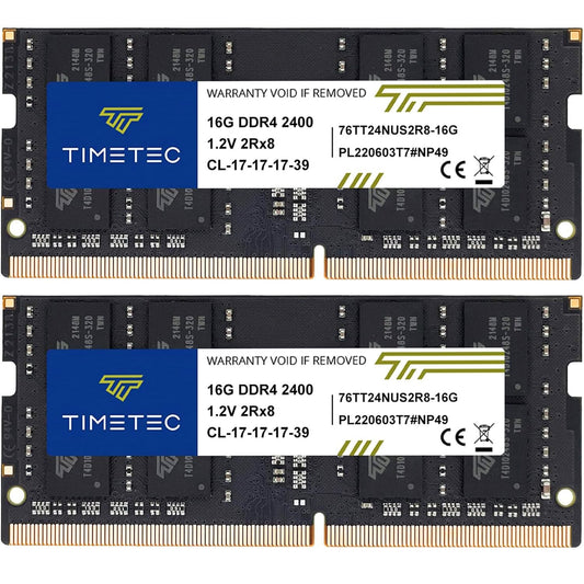 Timetec 32GB KIT(2x16GB) DDR4 SODIMM for Intel NUC KIT/Mini PC/HTPC/NUC Board 2400MHz PC4-19200 Non ECC Unbuffered 1.2V CL17 Dual Rank 260 Pin Memory Upgrade(32GB KIT(2x16GB))