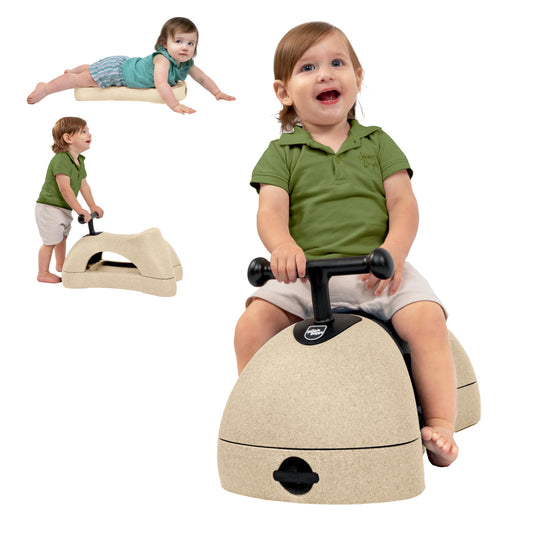 Nuby Boogie Buggy 3-in-1 Scooter for Kids - Walker, Scooter & Caster Board - Indoor & Outdoor Ride-On Toy for Ages 12+ Months - Beige